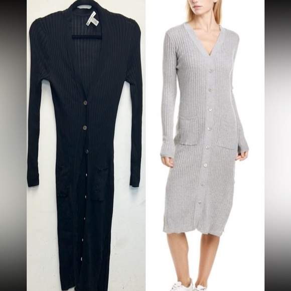 Cotton by Autumn Cashmere ribbed duster cardigan